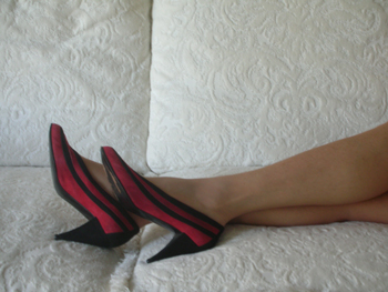 Black and red pumps of Marie Corbett